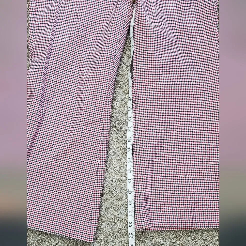 J. Crew Red,Black & White Plaid Ankle Pants